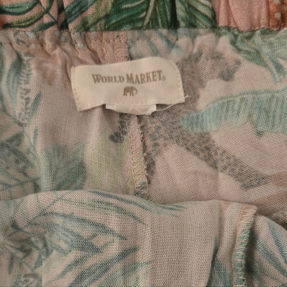 World Market Jungle/Animal Print Pajama Pants - Green and Peach - Picture 4 of 8